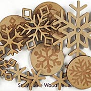 Wood Veneer Snowflake Set*