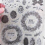 Layering Wreath & Pinecones Clear Stamp Set