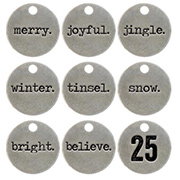 Tim Holtz Typed Tokens - Christmas Words