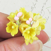 Small Felt Flowers - Yellow