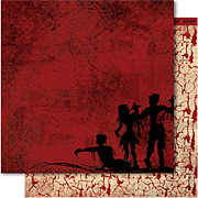 Zombie Attack Scrapbook Paper - Dead Man Walking