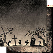 Zombie Attack Scrapbook Paper - Hallowed Ground