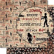 Zombie Attack Scrapbook Paper - Apocalypse